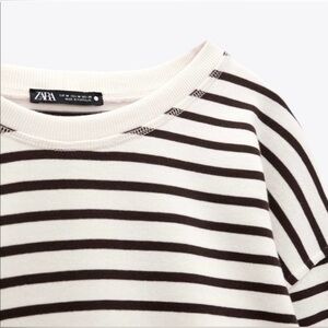 NWT Zara 100% Cotton Small Stripe T-shirt